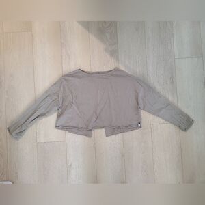One X One Teaspoon Cotton Cropped Olive Tee Open Back